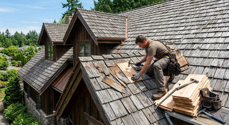 Cedar Shake Roof Repair in Dinwiddie County, VA