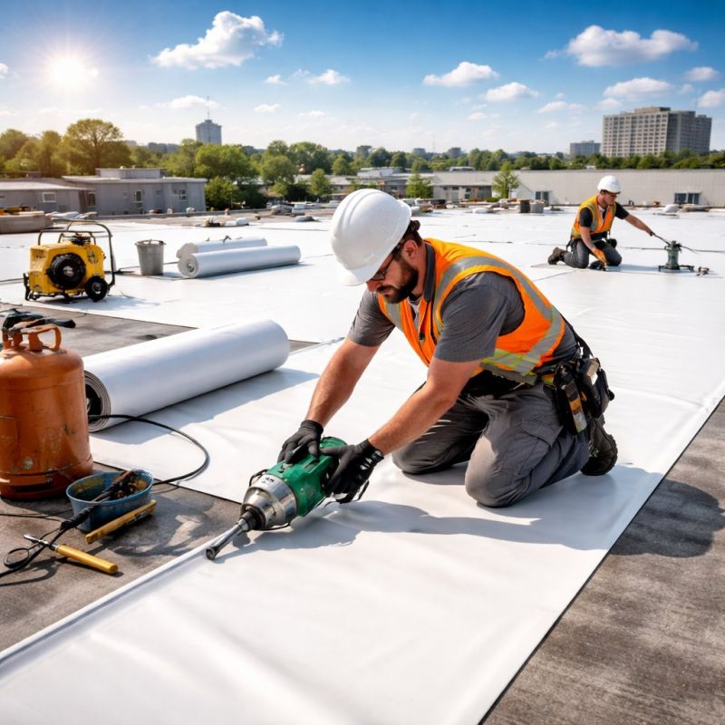 Single Ply Roof Installation in Dinwiddie County, VA